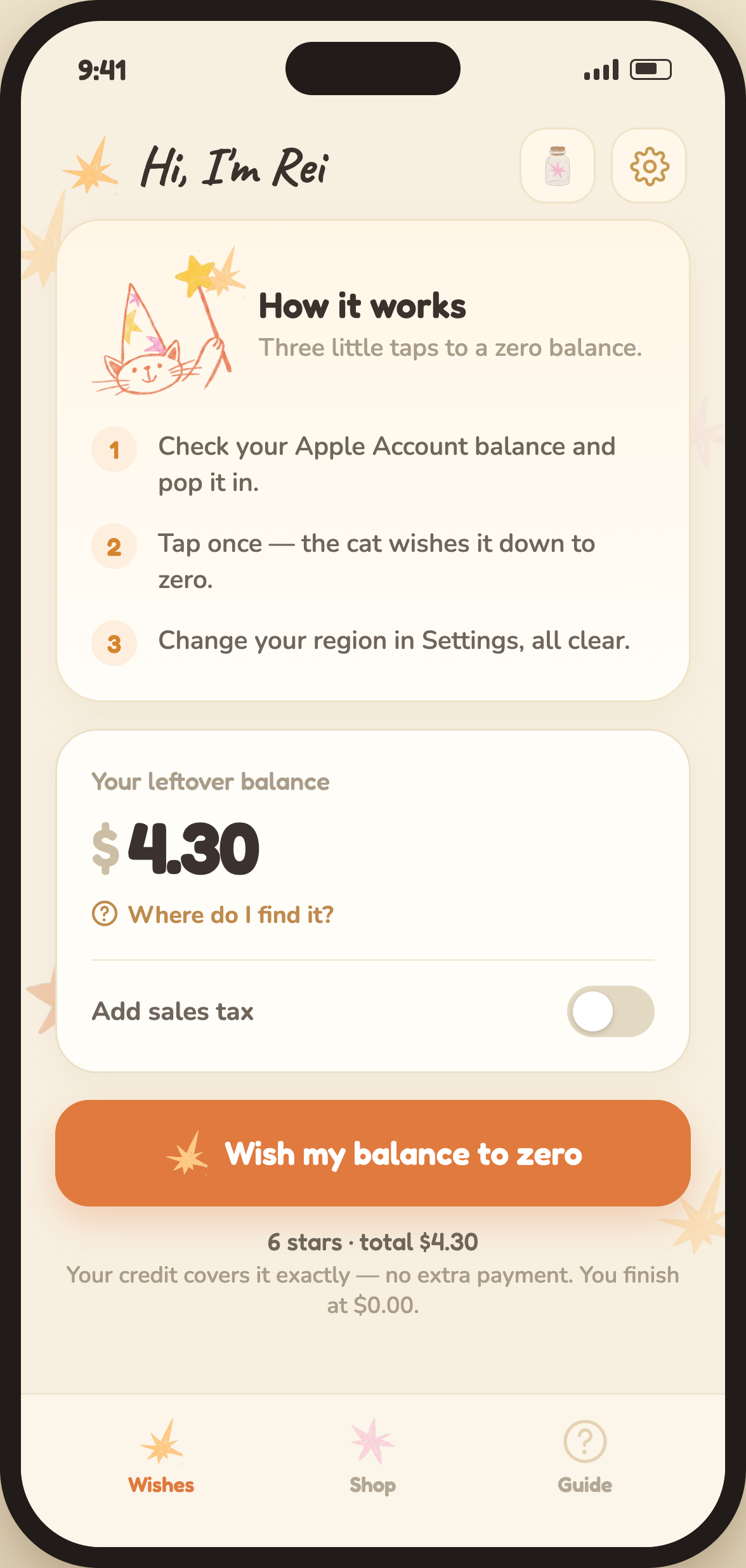 Rei app home screen