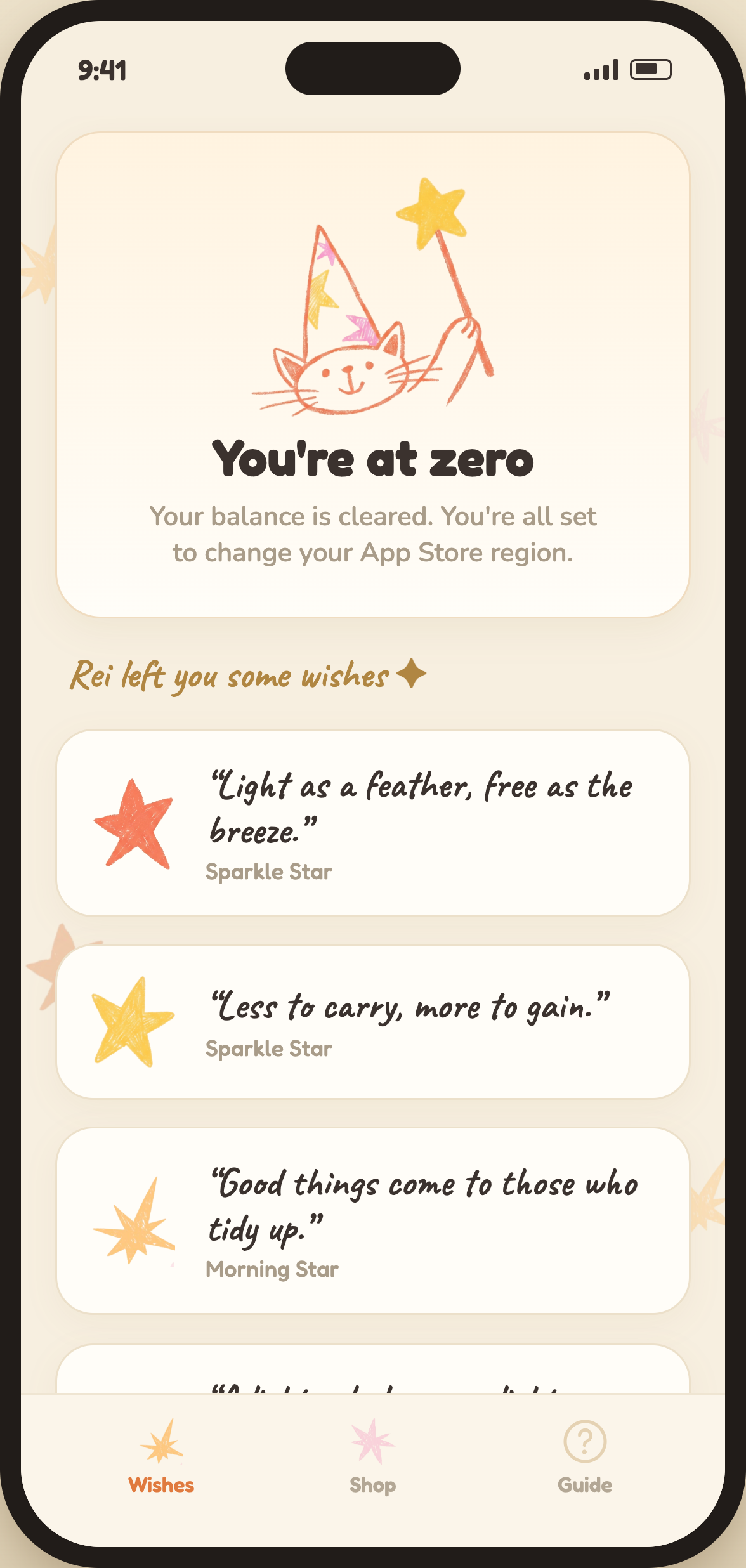 You're at zero — balance cleared